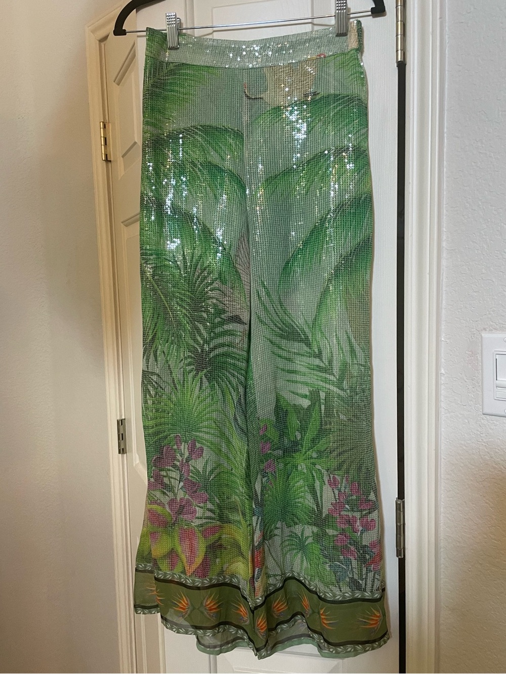 America & Beyond Tropical Sequin Pants